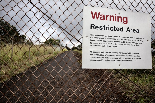 Security fence at Red Hill Underground Fuel Facility. 1.29.14 ©PF Bentley/Civil Beat
