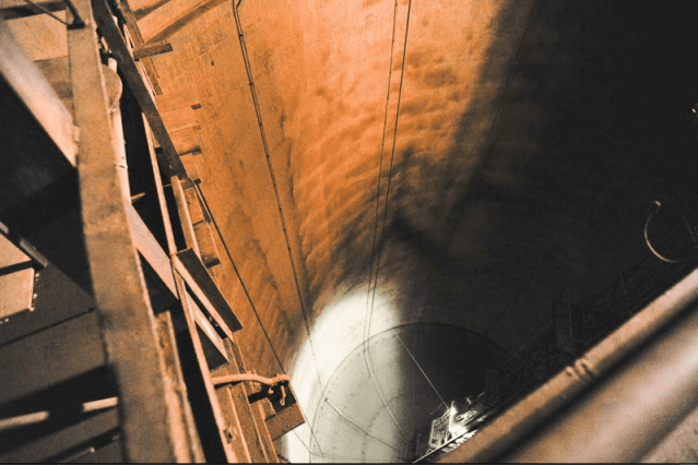 An interior view of one of the Red Hill tanks.