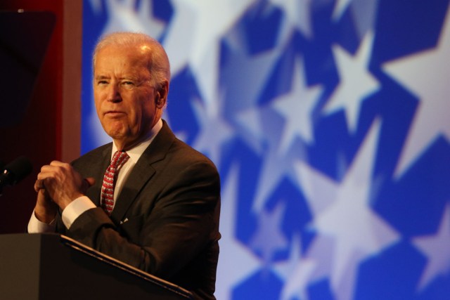 Vice President Joe Biden gestures while speaking at to the National Associate of Counties national meeting at Washington Marriot Wardman Park. 23 feb 2015. photograph Cory Lum/Civil Beat