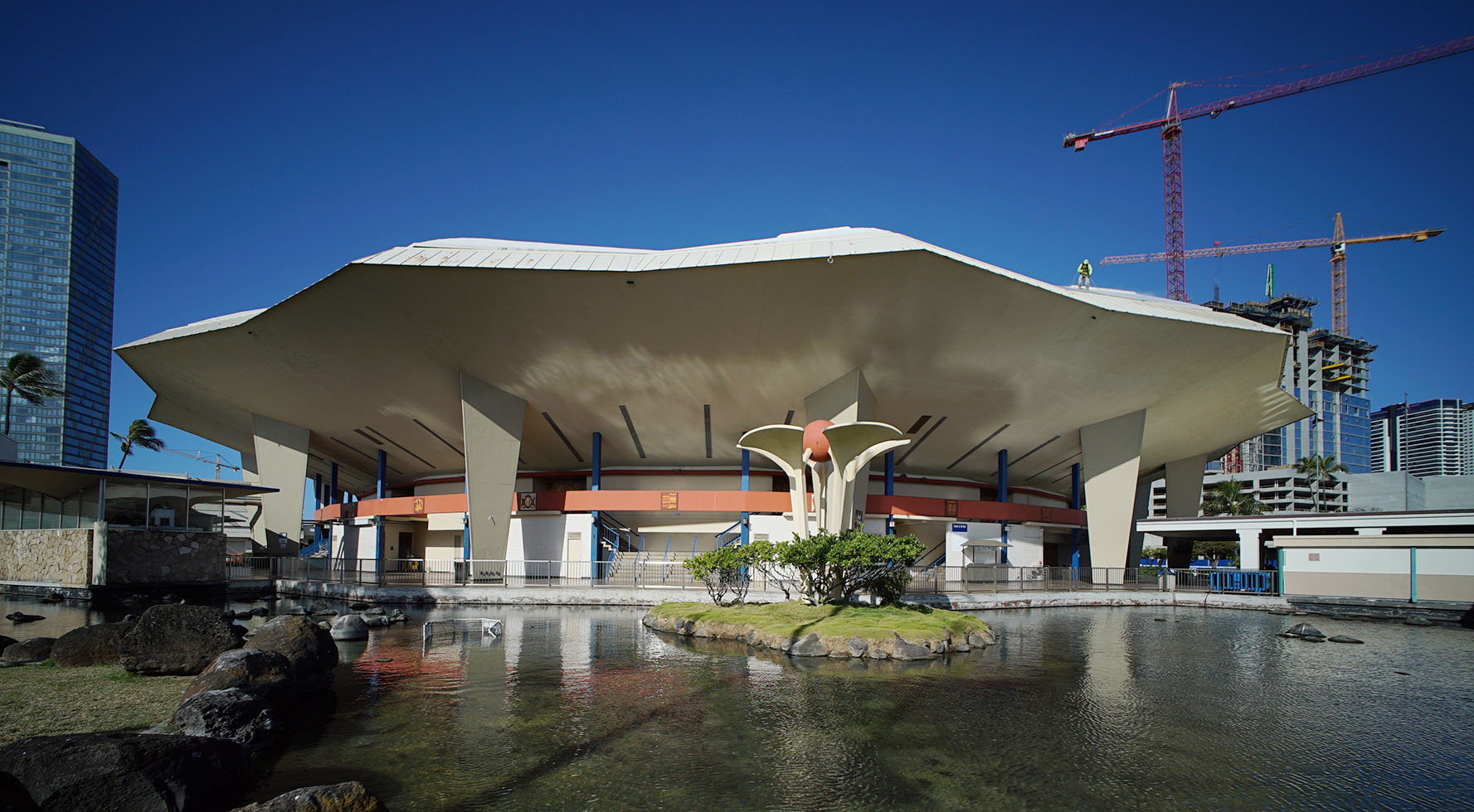 Neal Blaisdell Arena outside.  27 march 2015. photograph Cory Lum/Civil Beat