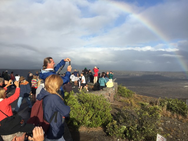 tourists at Kilauea