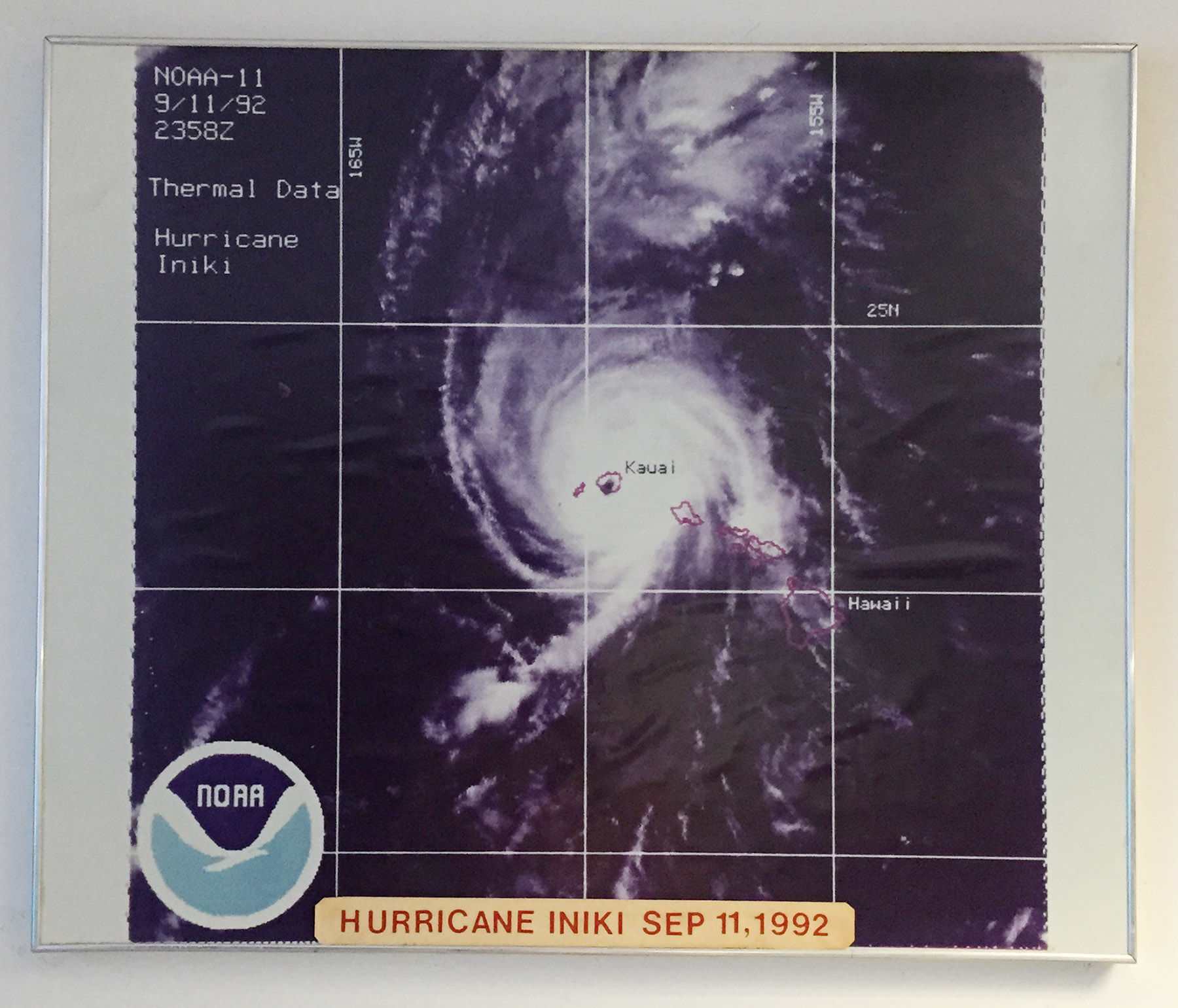 photo at the EOC, basement of Fasi Building. Hurricane Iniki. 4 aug 2015. photograph Cory Lum/Civil Beat