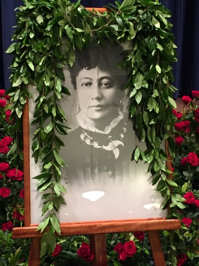 A portrait of Princess Bernice Pauahi Bishop on display at a Founder’s Day event Friday at the Kamehameha Schools Keaau Campus.