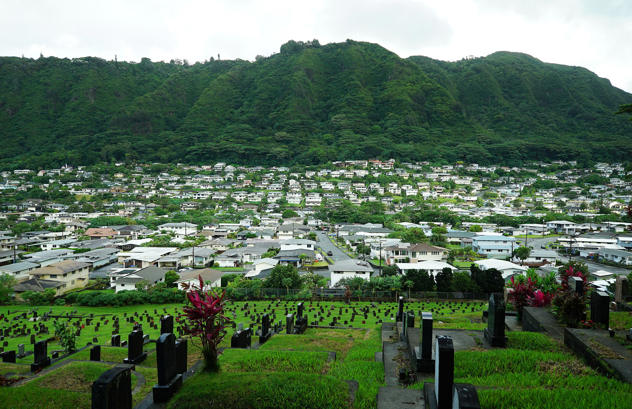 Manoa Valley Chinese Cemetery homes. 9 sept 2016