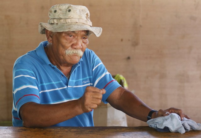 Pagan Resident Pedro Castro portrait at his house in Saipan. 27 aug 2016