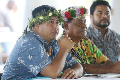 Saipan Governor Ralph Torres at proclamation ceremony. 28 aug 2016