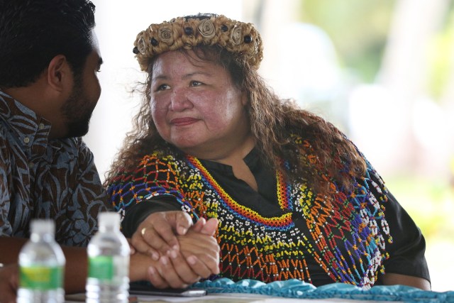 Cinta Kaipat, an attorney and activist who is part of Alternative Zero Coalition and grew up on Pagan. 28 aug 2016