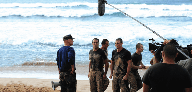 Hawaii Five-O films on a beach in Hawaii.