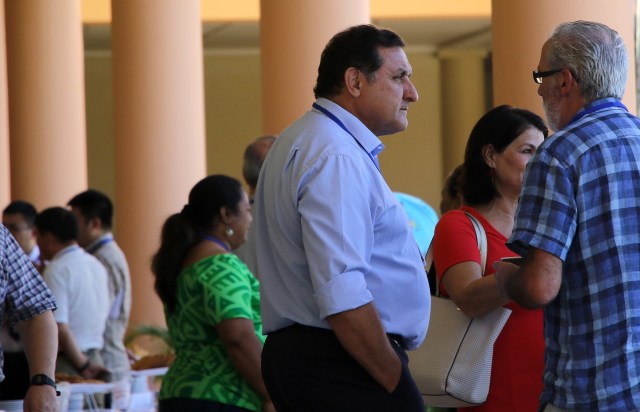 Julio Morón Ayala, center, is one of three members from the European Union's delegation to the Western and Central Pacific Fisheries Commission meeting this week at The Sheraton Fiji Resort.