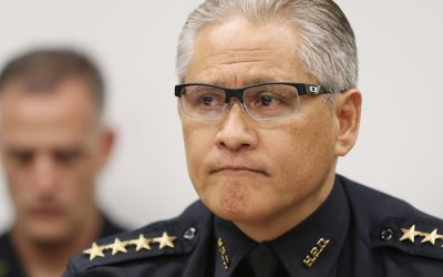 HPD Chief Louis Kealoha gestures during Police Commission meeting 2016. 7 sept 2016