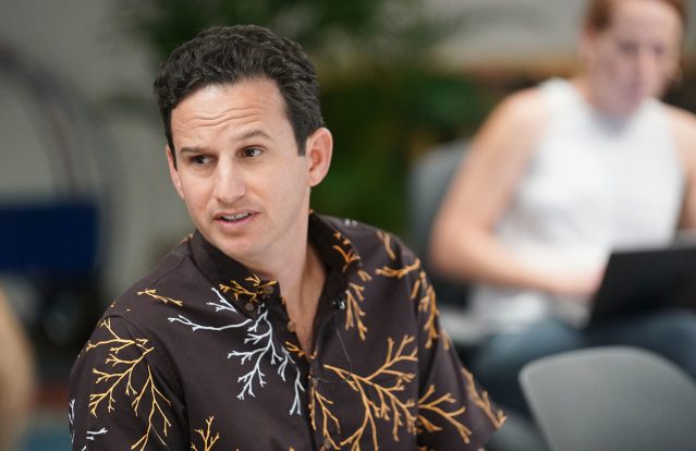 Senator Brian Schatz in Honolulu Civil Beat office. 31 may 2017