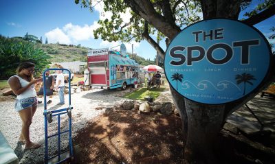 The Spot lunch wagon at the Pupukea location across of Sharks Cove.