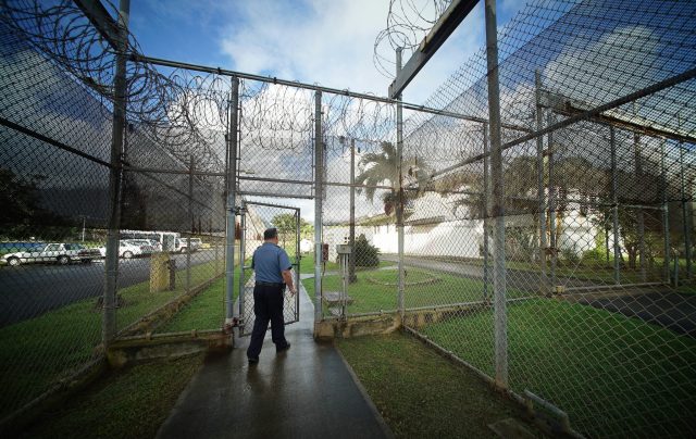 Womens Community Correctional Center Hawaii prison razor wire barriers.