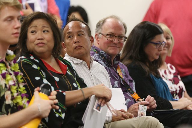 DOE Dept of Education adminstrators during joint house/senate hearing at the Capitol.