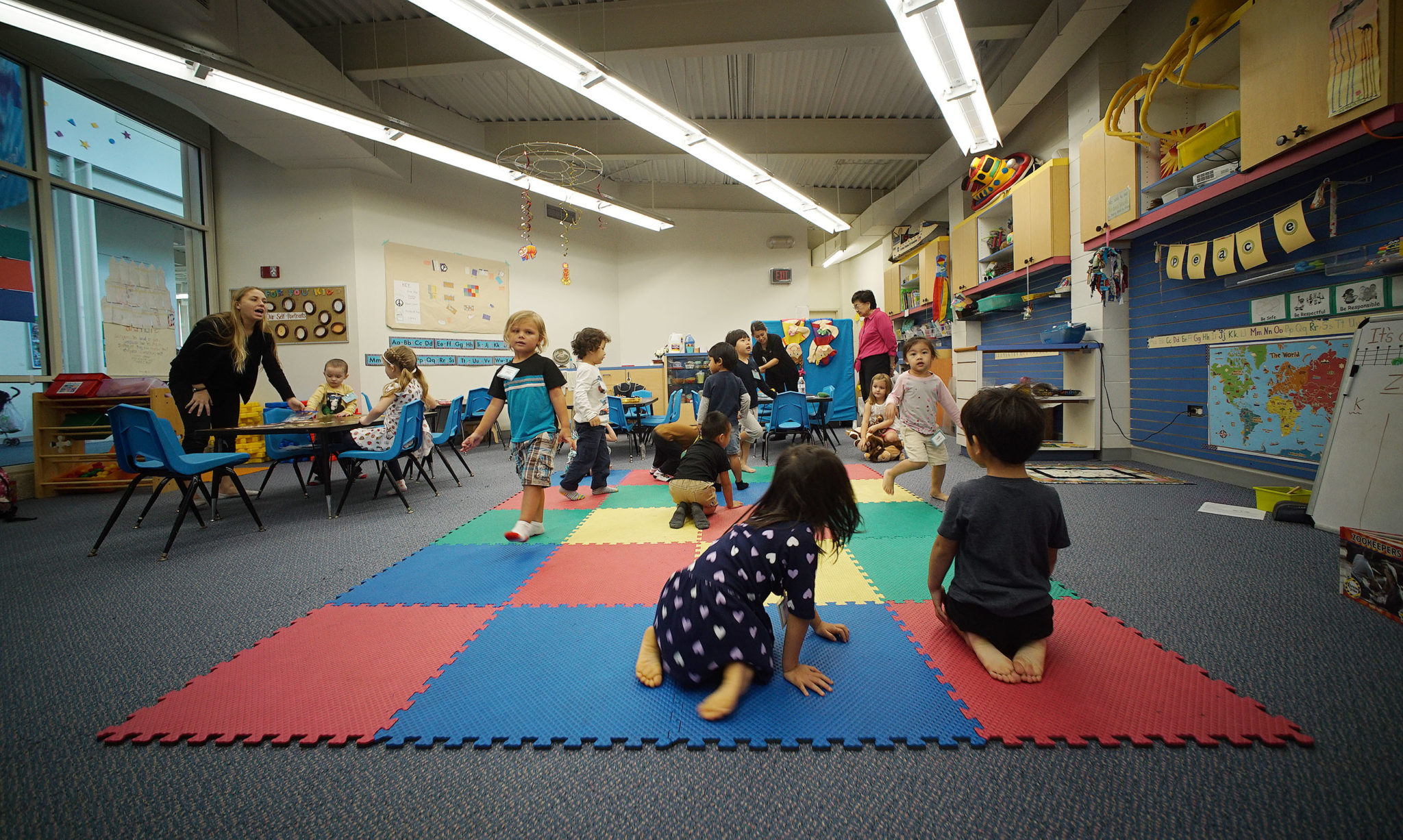 Kids play in the Hawaii Childrens Discovery Center's day care area.
