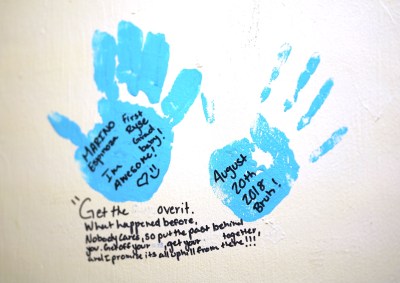 Hand print of a recent ‘graduate’ of the RYSE Youth homeless shelter.