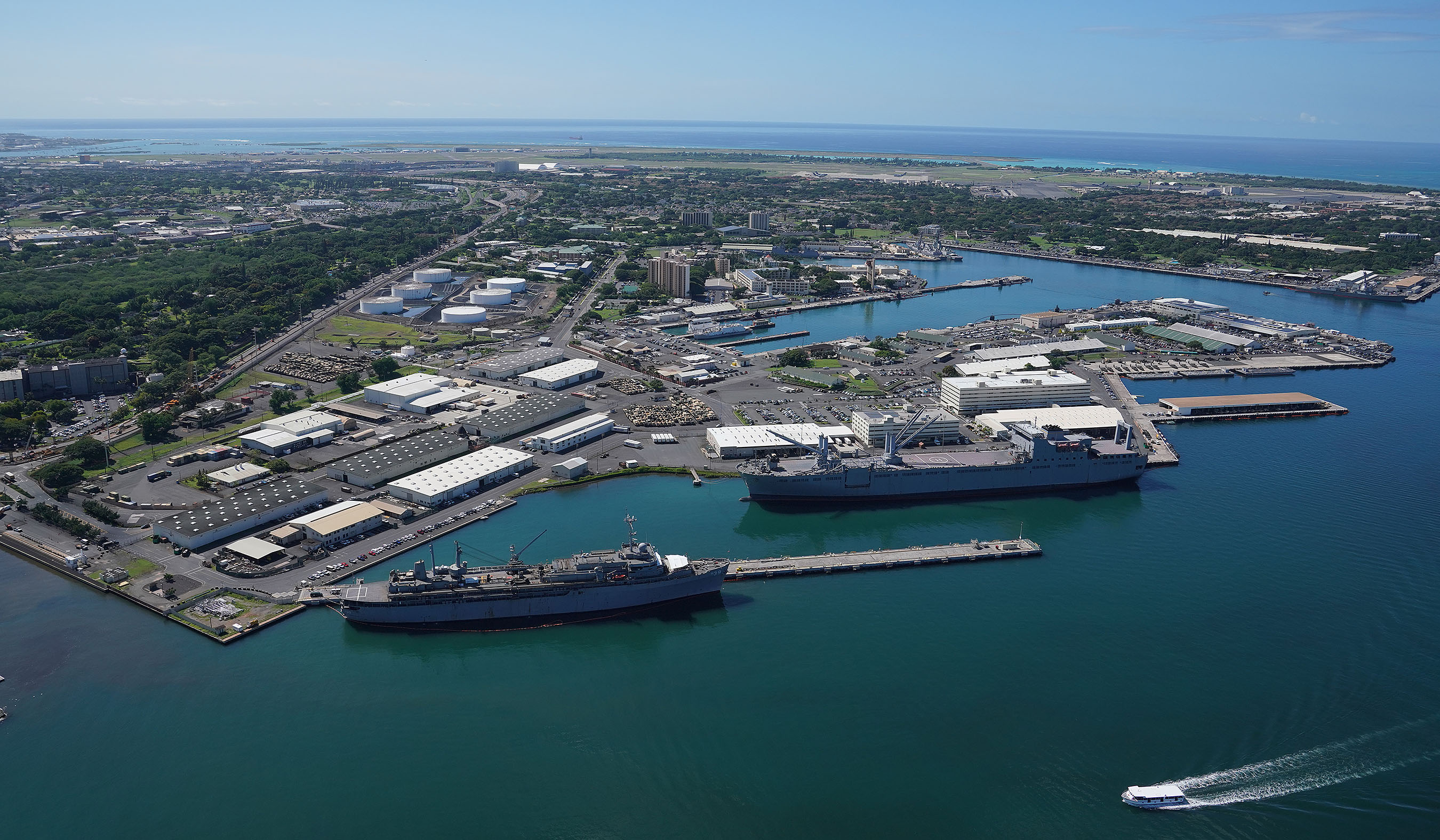 Joint Base Hickam Pearl Harbor aerial.