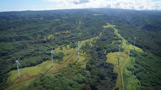 North Shore Oahu Windmills Alternative Energy windmill aerial.