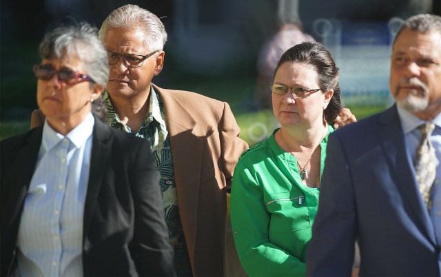 Katherine Kealoha and former HPD Chief Louis Kealoha arrive with their attorneys to District Court. May 24. 2019
