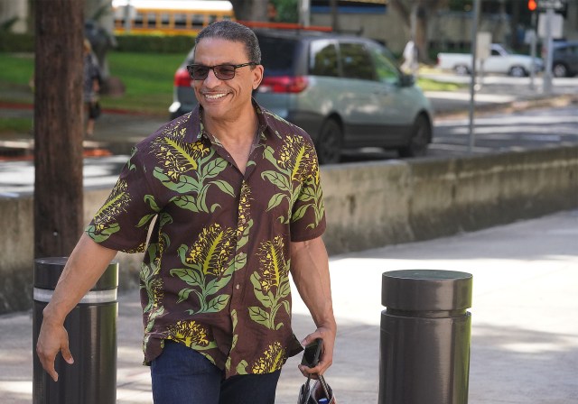 Ken Lawson arrives at District Court.