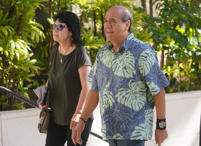Sheldon Haleck parents arrive at District Court.