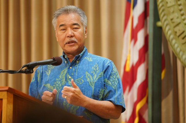 Governor David Ige during veto presser.