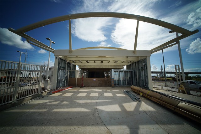 UH West Oahu HART Rail station entrance.