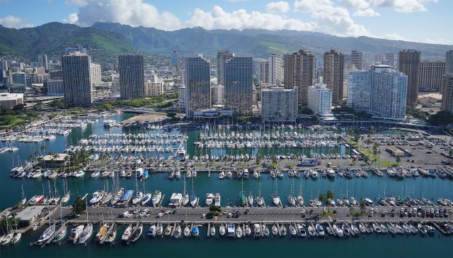 Ala Wai Harbor Waikiki Beach Hawaii Prince aerial 0317.