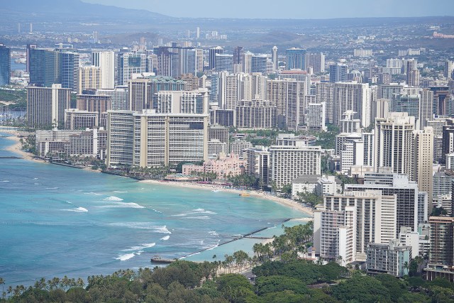 Waikiki Hotels view from Diamond Head.