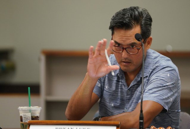 State Campaign Spending Chair Bryan Luke during meeting.
