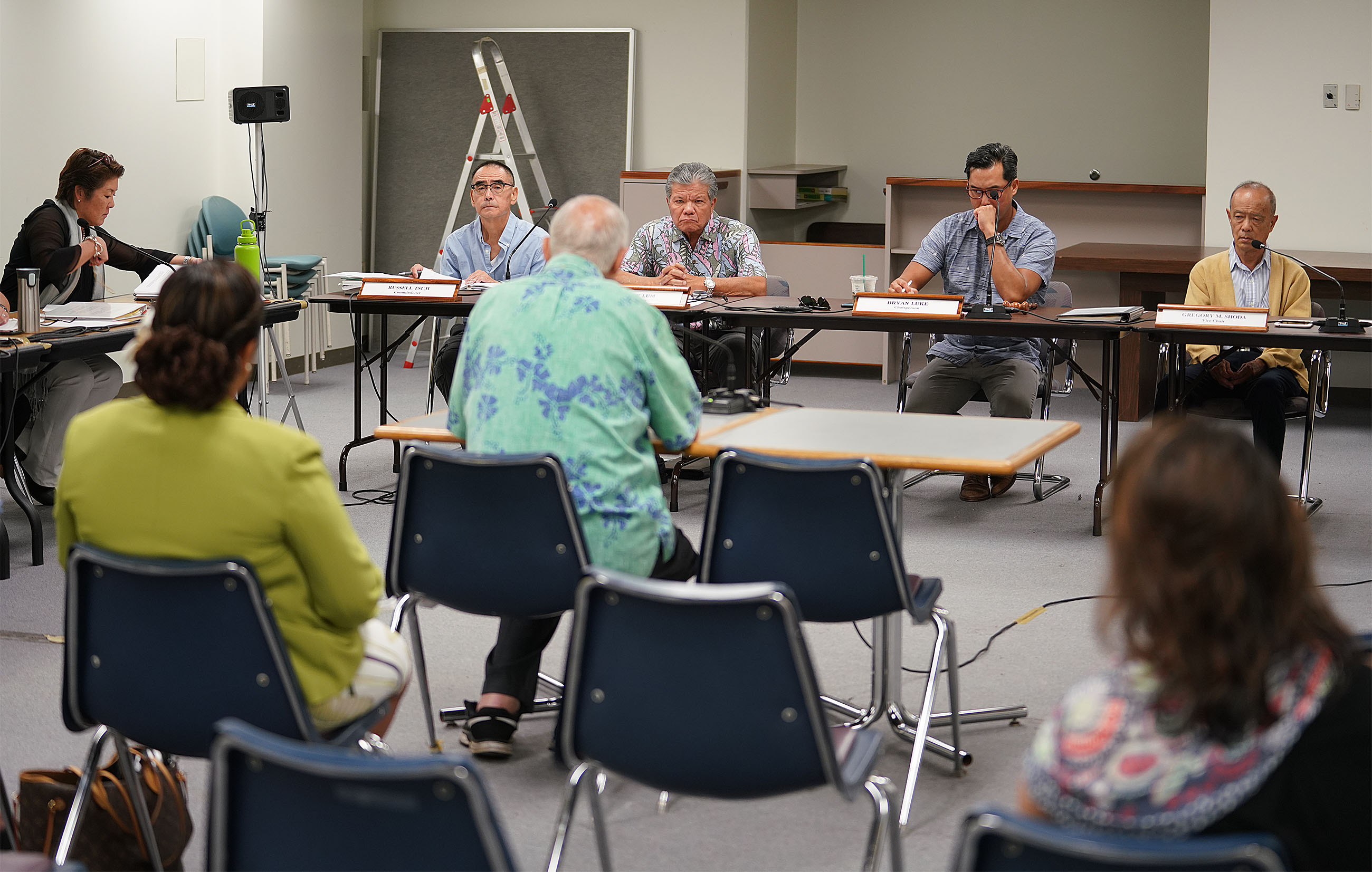 State Campaign Spending Commission meeting with Chair Bryan Luke, second from right.