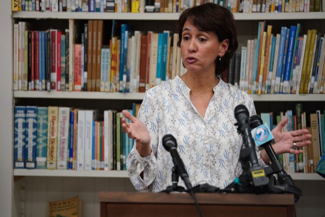 Dept of Education Superintendent Christina Kishimoto DOE press conference announcing pay increases for special needs students and other teachers.