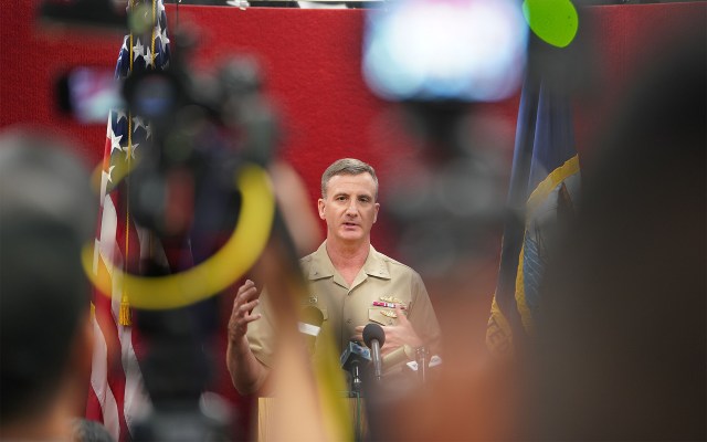 Pearl Harbor shooting Rear Admiral Robert Chadwick answered 2 questions and then the press conference ended.