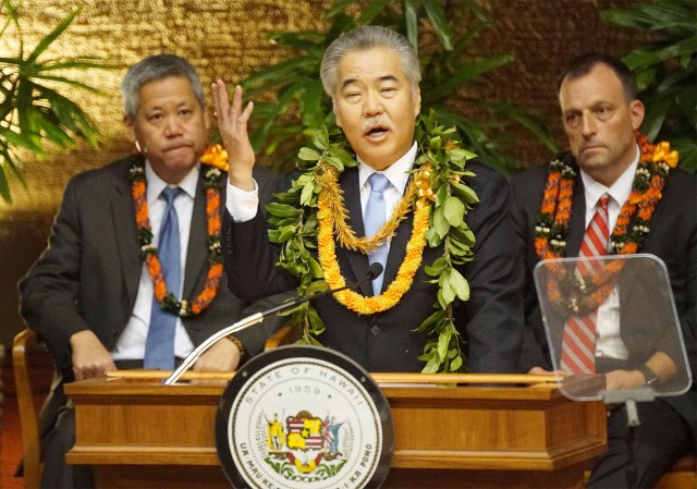Governor David Ige State of the State address 2020 in the House chambers.