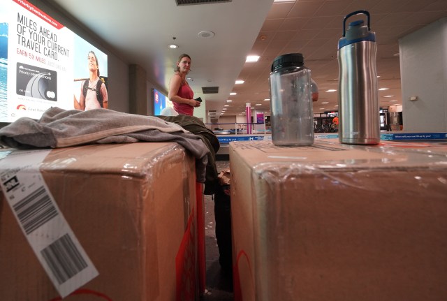 Amy Cartwright from Marin County just arrived at Daniel K. Inouye International Airport and is on her way to Maui under a state 14-day quarantine for all out of state visitors due to Coronavirus.