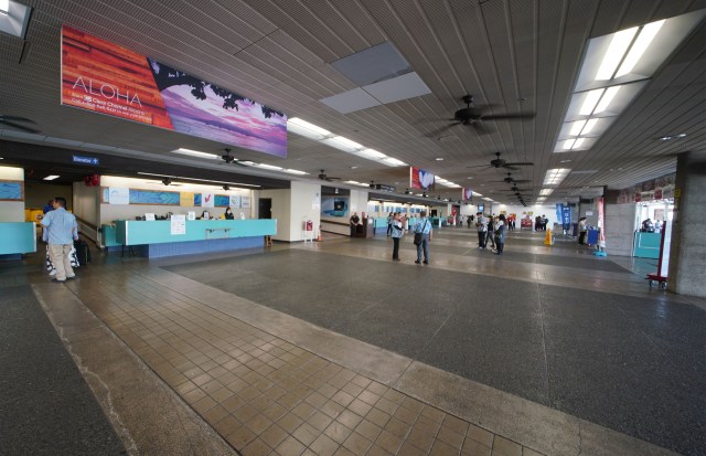 Daniel K Inouye International Airport group arrival area is empty. Usually at 10am, there are many Japanese visitors coming thru this area.