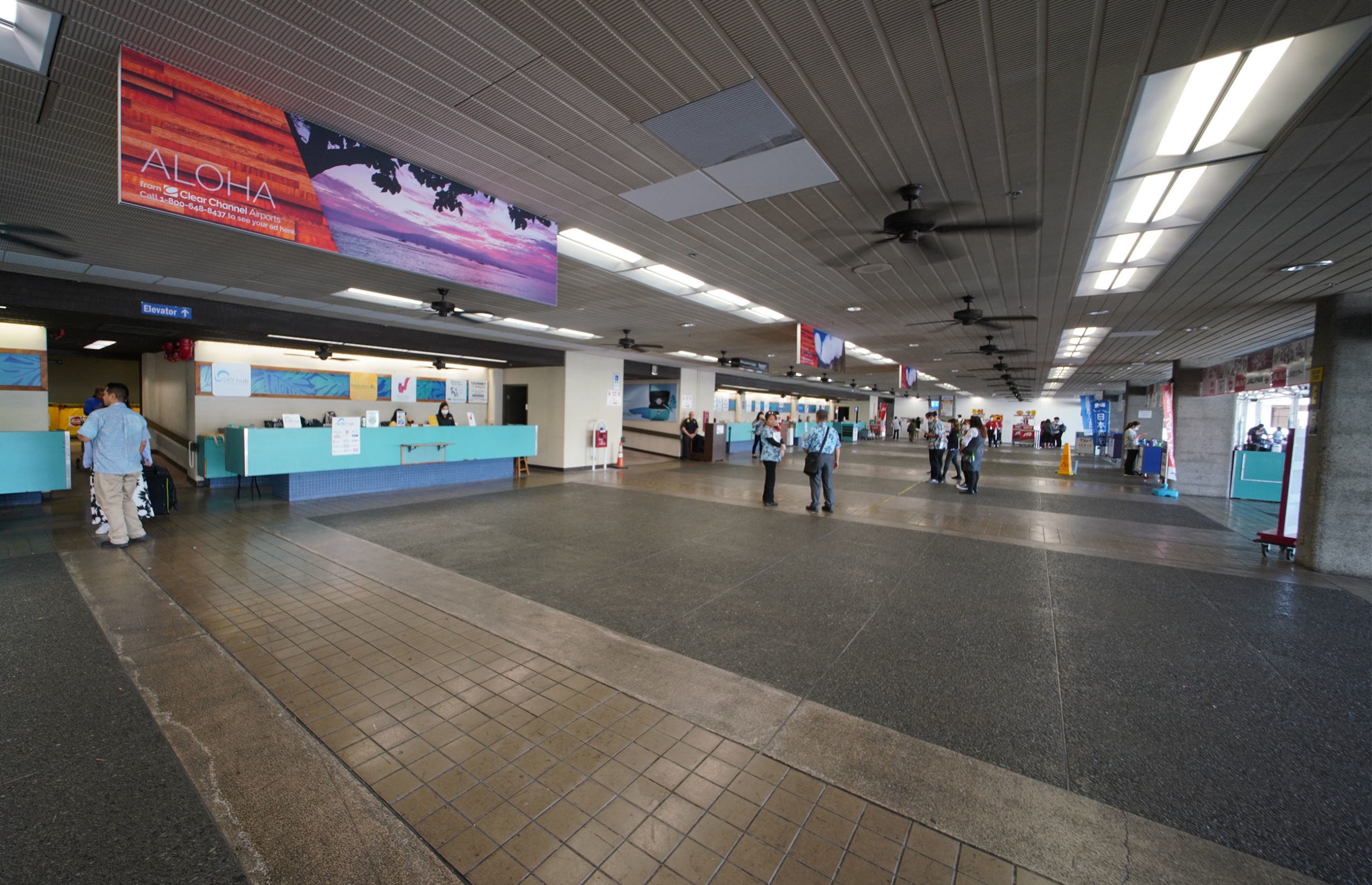 Daniel K Inouye International Airport group arrival area is empty. Usually at 10am, there are many Japanese visitors coming thru this area.
