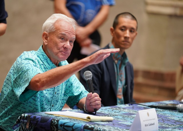 Mayor Kirk Caldwell during questions and answer session during press conference. Coronavirus