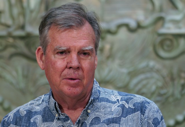 Director Dept of Health Dr Bruce Anderson at Governor Ige’s press conference on April 8, 2020.