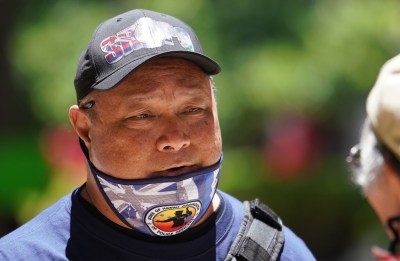 SHOPO President Malcolm Lutu during a SHOPO rally at the Capitol Rotunda.
