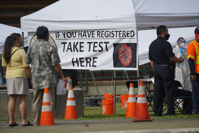 Surge COVID-19 testing site at the Honolulu Police Department Main Station. September 2, 2020