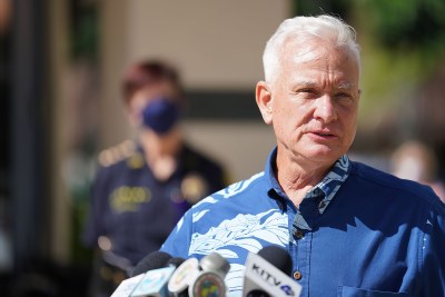 Mayor Kirk Caldwell asks people to not gather in groups of more than five and celebtrate Halloween in their homes. October 28, 2020