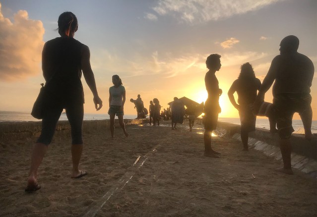 Scores gather with no masks at ‘Walls’ or the Kapahulu Groin on a sunday during COVID-19 pandemic. October 25, 2020