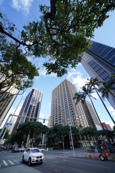 Pauahi Tower and views of downtown Honolulu.