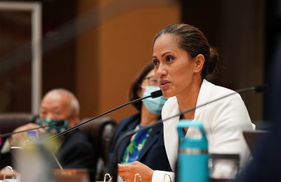 Honolulu City Council member Andria Tupola speaks during council meeting held at Honolulu Hale.