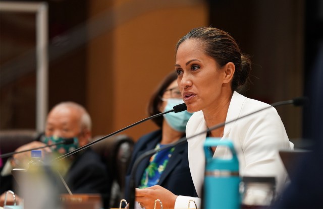 Honolulu City Council member Andria Tupola speaks during council meeting held at Honolulu Hale.