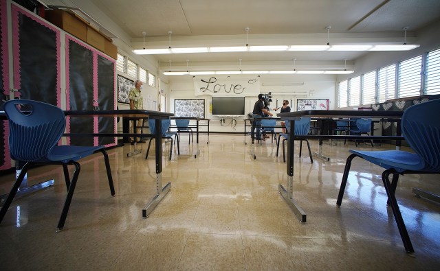 Prince David Kawananakoa Middle School 6th grade teacher Corrie Izumoto’s classroom.