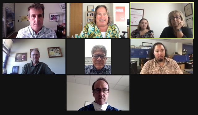 Zoom editorial board with Greg Chun and Doug Simons, Sept. 29, 2021.