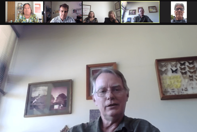 Zoom editorial board with Doug Simons, Sept. 29, 2021.