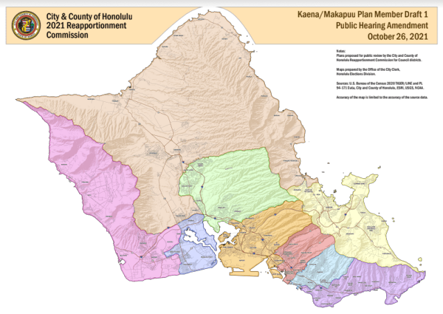 The proposed map is the Kaena/Makapuu Plan Member Draft 1 Public Hearing Amendment.